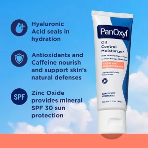 PanOxyl Oil Control Moisturizer, 17% Zinc Oxide, SPF 30 - 48 g yog'li terini nazorat qiluvchi namlovchi krem