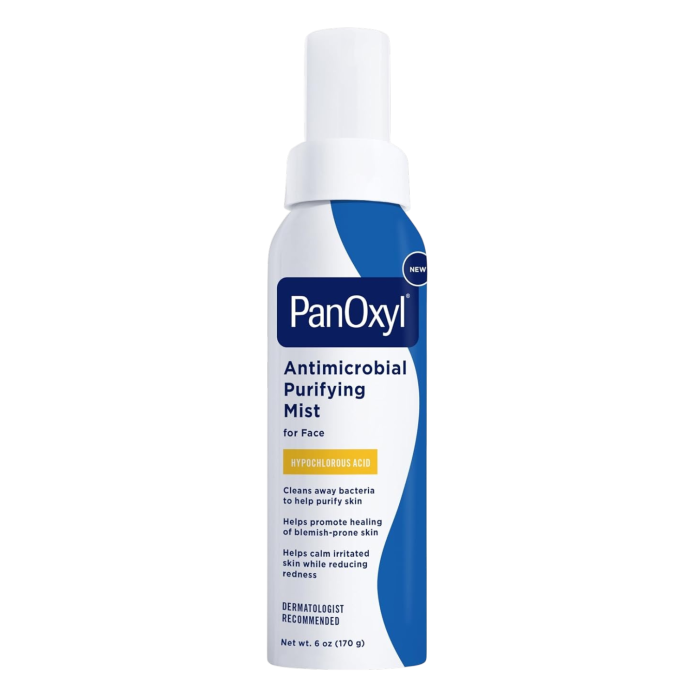 Антимикробный очищающий спрей PanOxyl Antimicrobial Purifying Mist, Hypochlorous Acid, For Face - 170 g