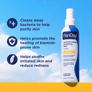 PanOxyl Antimicrobial Purifying Mist, Hypochlorous Acid, For Face - 170 g antimikrob tozalovchi sprey