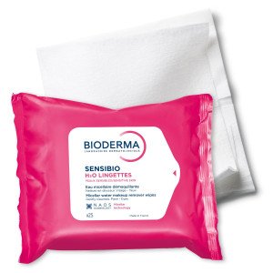 Салфетки для снятия макияжа для чувствительной кожи Bioderma Sensibio H2O Wipes - 25 салфеток