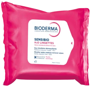 Салфетки для снятия макияжа для чувствительной кожи Bioderma Sensibio H2O Wipes - 25 салфеток