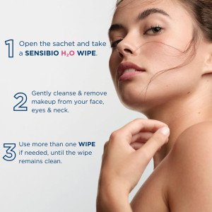Салфетки для снятия макияжа для чувствительной кожи Bioderma Sensibio H2O Wipes - 25 салфеток