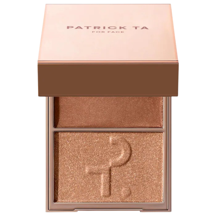 Дуэт кремового и пудрового хайлайтера PATRICK TA Major Glow Creme & Powder Light Reflecting Translucent Highlighter Duo - Honey