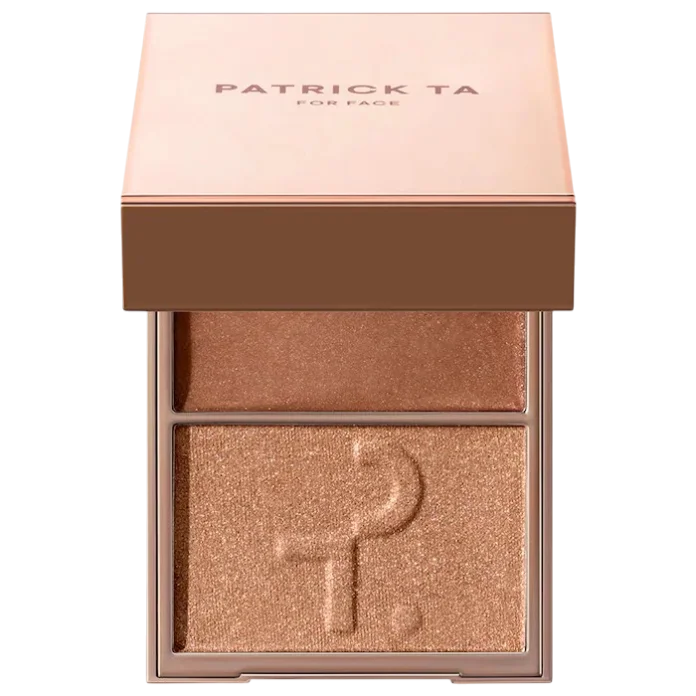Дуэт кремового и пудрового хайлайтера PATRICK TA Major Glow Creme & Powder Light Reflecting Translucent Highlighter Duo - Honey