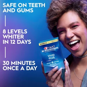 Crest 3D Whitestrips Vivid Plus - 12 пакетиков tishlarni oqartiruvchi poloskalar to'plami