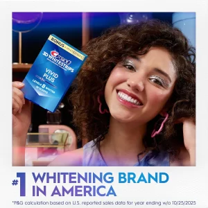 Crest 3D Whitestrips Vivid Plus - 12 пакетиков tishlarni oqartiruvchi poloskalar to'plami