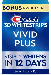 Crest 3D Whitestrips Vivid Plus - 12 пакетиков tishlarni oqartiruvchi poloskalar to'plami