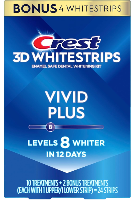 Набор отбеливающие полоски для зубов Crest 3D Whitestrips Vivid Plus - 12 пакетиков