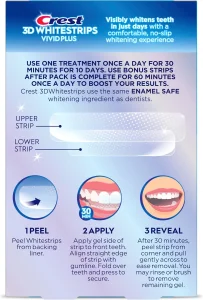 Crest 3D Whitestrips Vivid Plus - 12 пакетиков tishlarni oqartiruvchi poloskalar to'plami