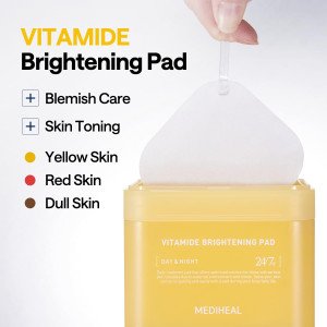 Осветляющие тонер-пэды для лица MEDIHEAL Vitamide Brightening Toner Pads for Skin Toning - 100 шт