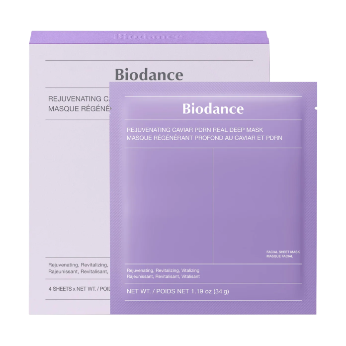 Гидрогелевые маски Biodance Rejuvenating Caviar PDRN Real Deep Mask, 4 × 34 г