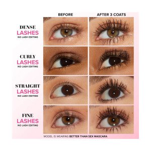 Мини-тушь для ресниц Too Faced Better Than Sex Black, 3,9 г