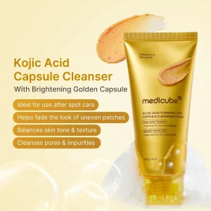 Осветляющая пенка с двойными капсулами Medicube Facial Cleanser Turmeric Capsule Foam Cleanser - 120 g