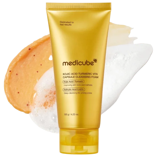 Осветляющая пенка с двойными капсулами Medicube Facial Cleanser Turmeric Capsule Foam Cleanser - 120 g