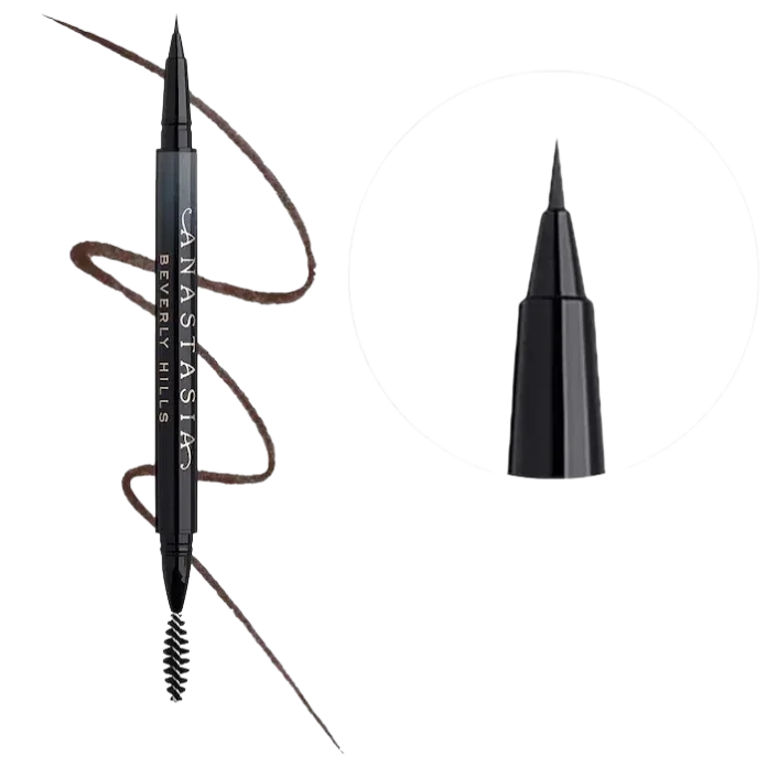Ручка для бровей с эффектом волосков Anastasia Beverly Hills MicroStroke Brush Tip Eyebrow Detailing Pen - Ebony