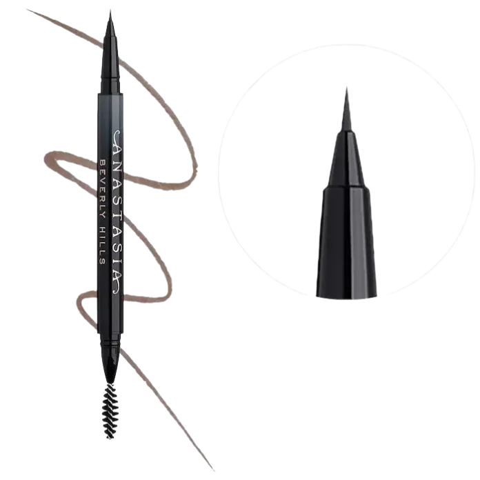 Ручка для бровей с эффектом волосков Anastasia Beverly Hills MicroStroke Brush Tip Eyebrow Detailing Pen - Dark Brown
