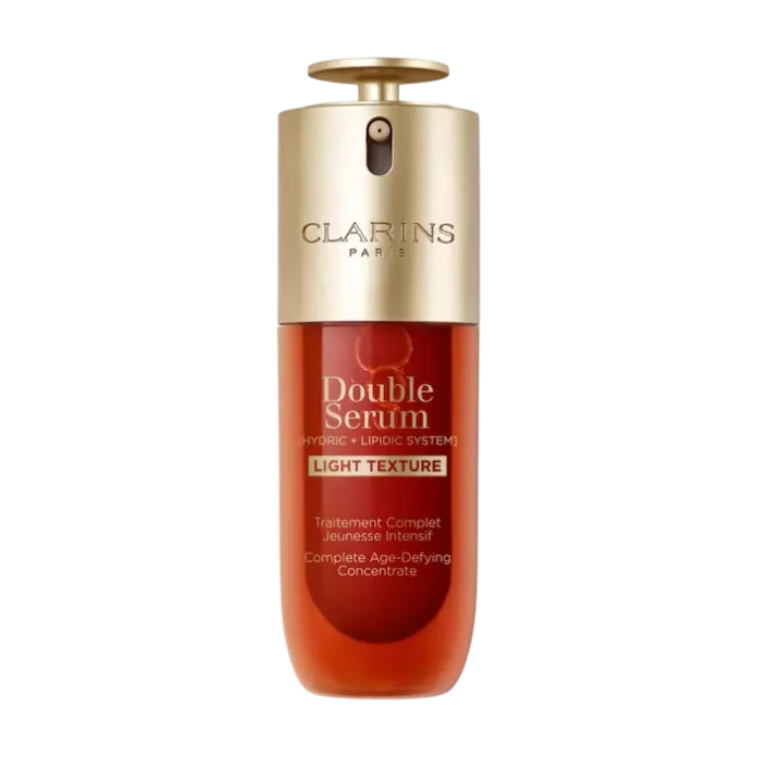 Clarins DOUBLE SERUM® Anti-Aging + Anti-Wrinkle Serum - 50 ml ikki fazali qarishga qarshi sarum