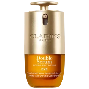 Clarins Double Serum® Eye Brightening & Depuffing Anti-Aging Concentrate - 20 ml ko'z atrofi terisi uchun ikki fazali qarishga qarshi sivorotka