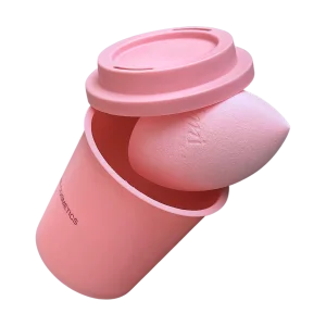 Спонж для макияжа FEMI Baby Pink со стаканчиком