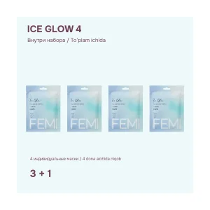 Набор гидрогелевых масок FEMI ICE GLOW — 4 шт.