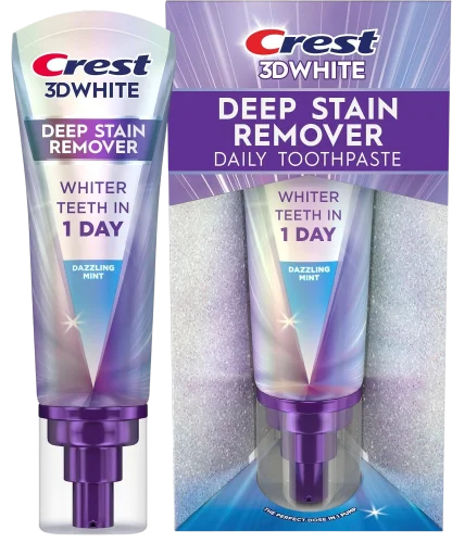 Отбеливающая зубная паста Crest Toothpaste 3DWhite Deep Stain Remover Dazzling Mint - 87g