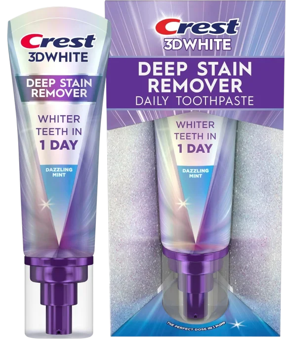 Отбеливающая зубная паста Crest Toothpaste 3DWhite Deep Stain Remover Dazzling Mint - 87g