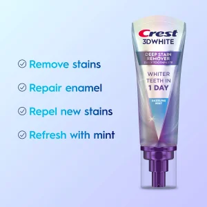 Отбеливающая зубная паста Crest Toothpaste 3DWhite Deep Stain Remover Dazzling Mint - 87g
