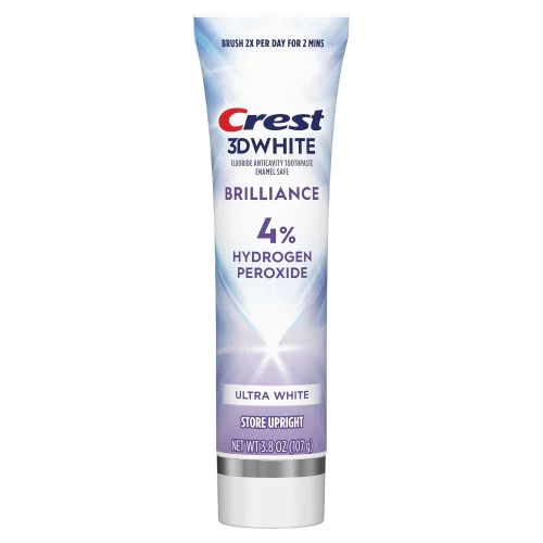 Отбеливающая зубная паста Crest 3D White Brilliance PRO Ultra White Teeth Whitening Toothpaste, 4% Hydrogen Peroxide - 107g