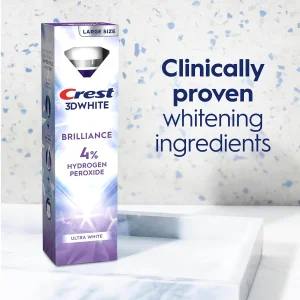 Отбеливающая зубная паста Crest 3D White Brilliance PRO Ultra White Teeth Whitening Toothpaste, 4% Hydrogen Peroxide - 107g