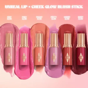 Стик-кремовые румяна для щек и губ Charlotte Tilbury Unreal Lip + Cheek Glow Blush Stick with Hyaluronic Acid - Pinky Glow