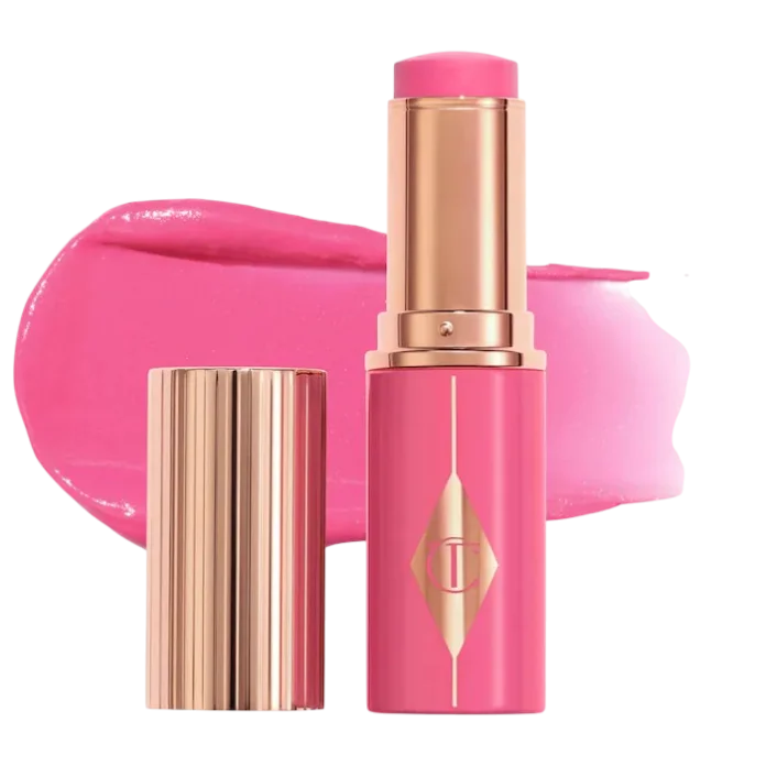 Стик-кремовые румяна для щек и губ Charlotte Tilbury Unreal Lip + Cheek Glow Blush Stick with Hyaluronic Acid - Pinky Glow
