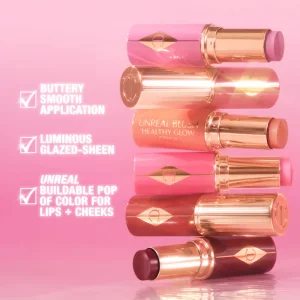 Мини-румяна для губ и щёк Charlotte Tilbury Unreal Lip + Cheek Glow - Pinky Glow