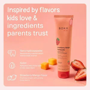 Детская зубная паста с нано-гидроксиапатитом Boka Nano Hydroxyapatite Toothpaste - Strawberry Mango, 113g